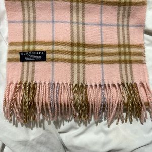 Burberry scarf pink tan & light blue Cashmere